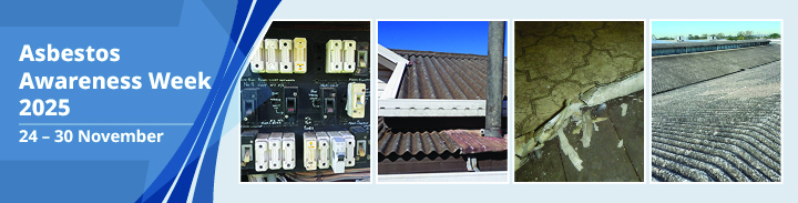 A collection of images showing where asbestos can be found in the home.